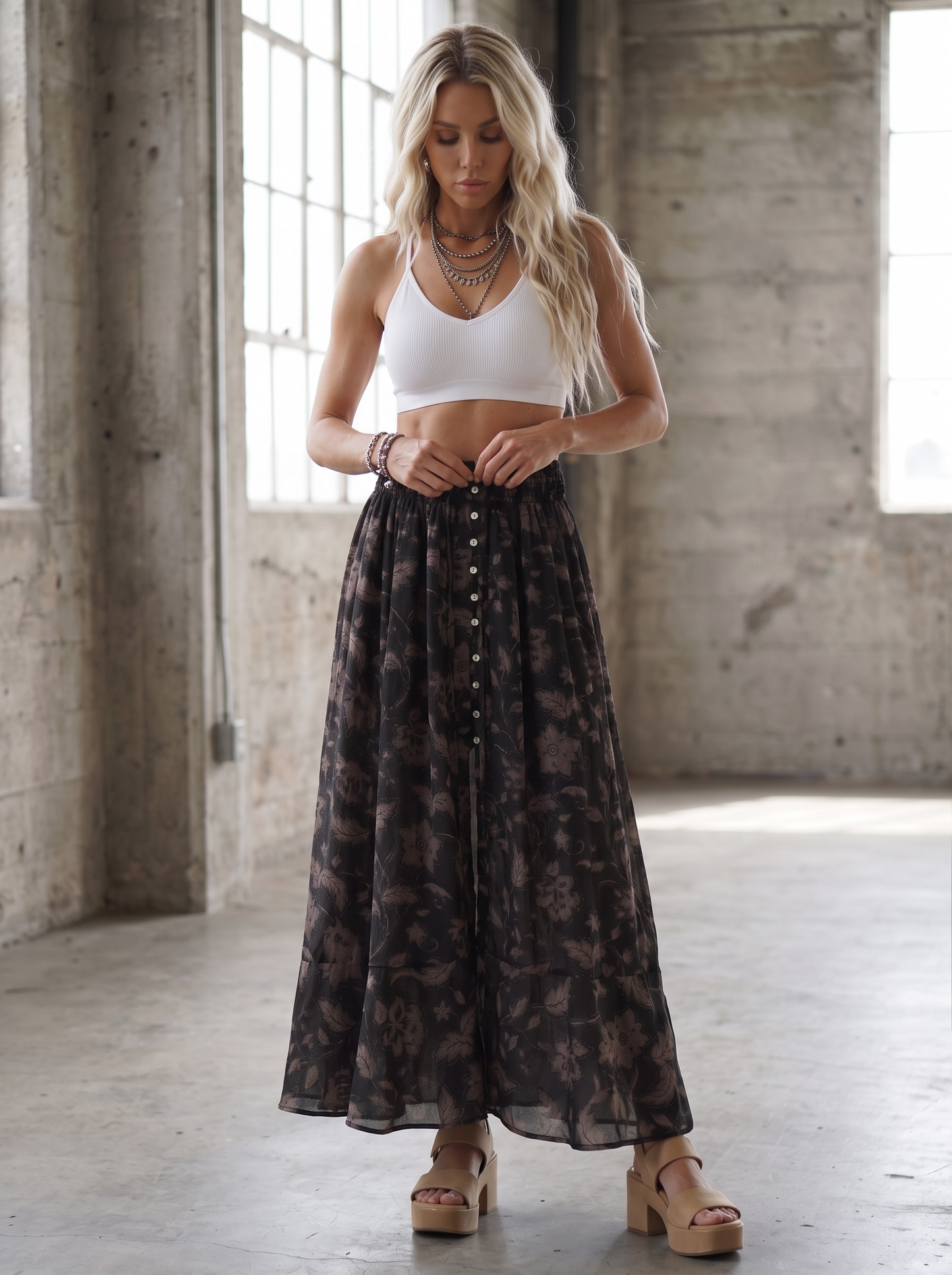 Promesa Floral Maxi Skirt