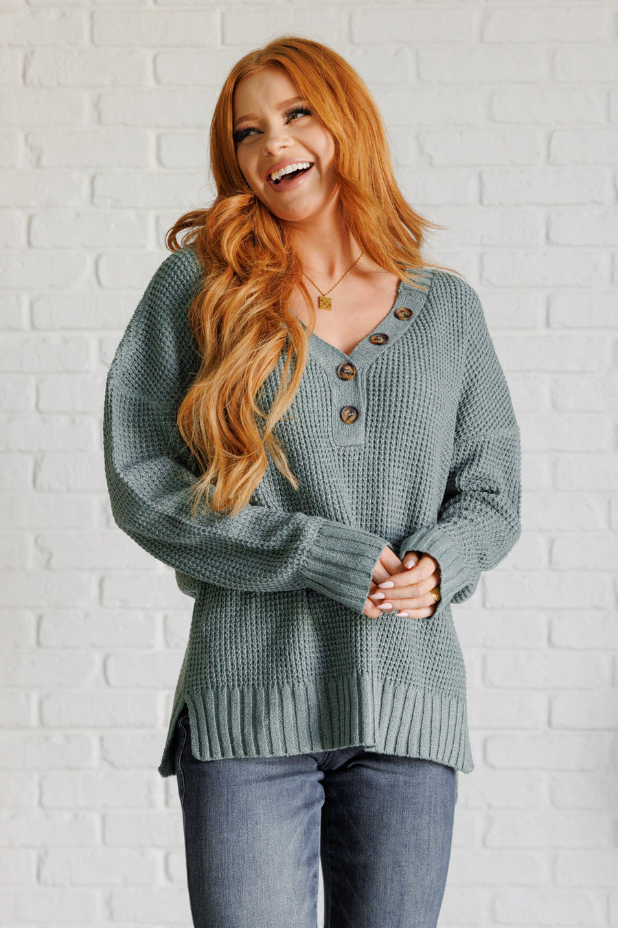 Very J Waffle Knit Top