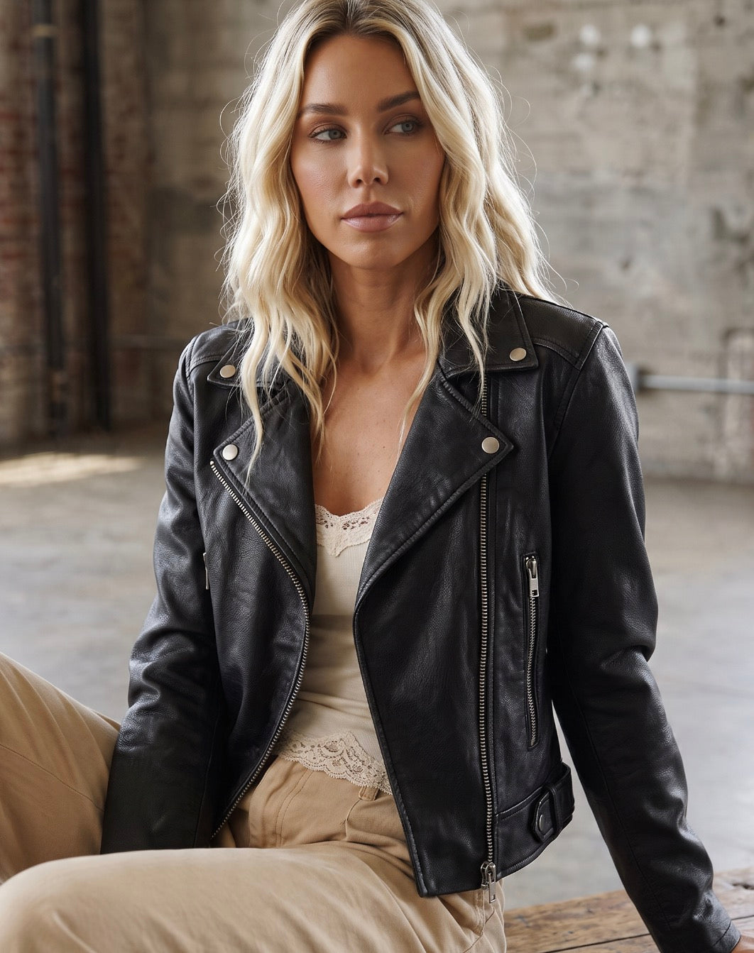Vegan Leather Moto Jacket