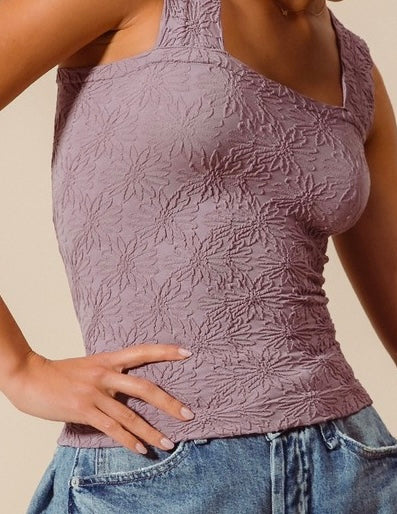 Floral Jacquard Seamless Tank Top