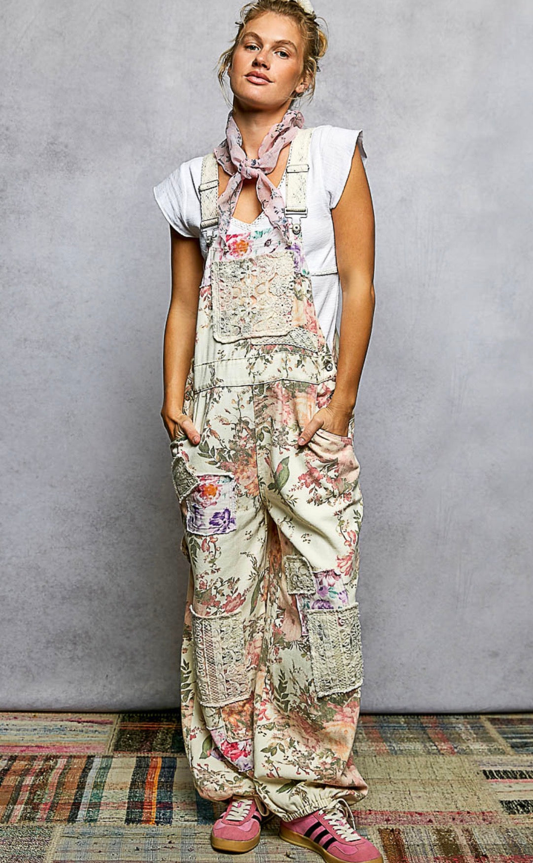 POL Floral Overalls