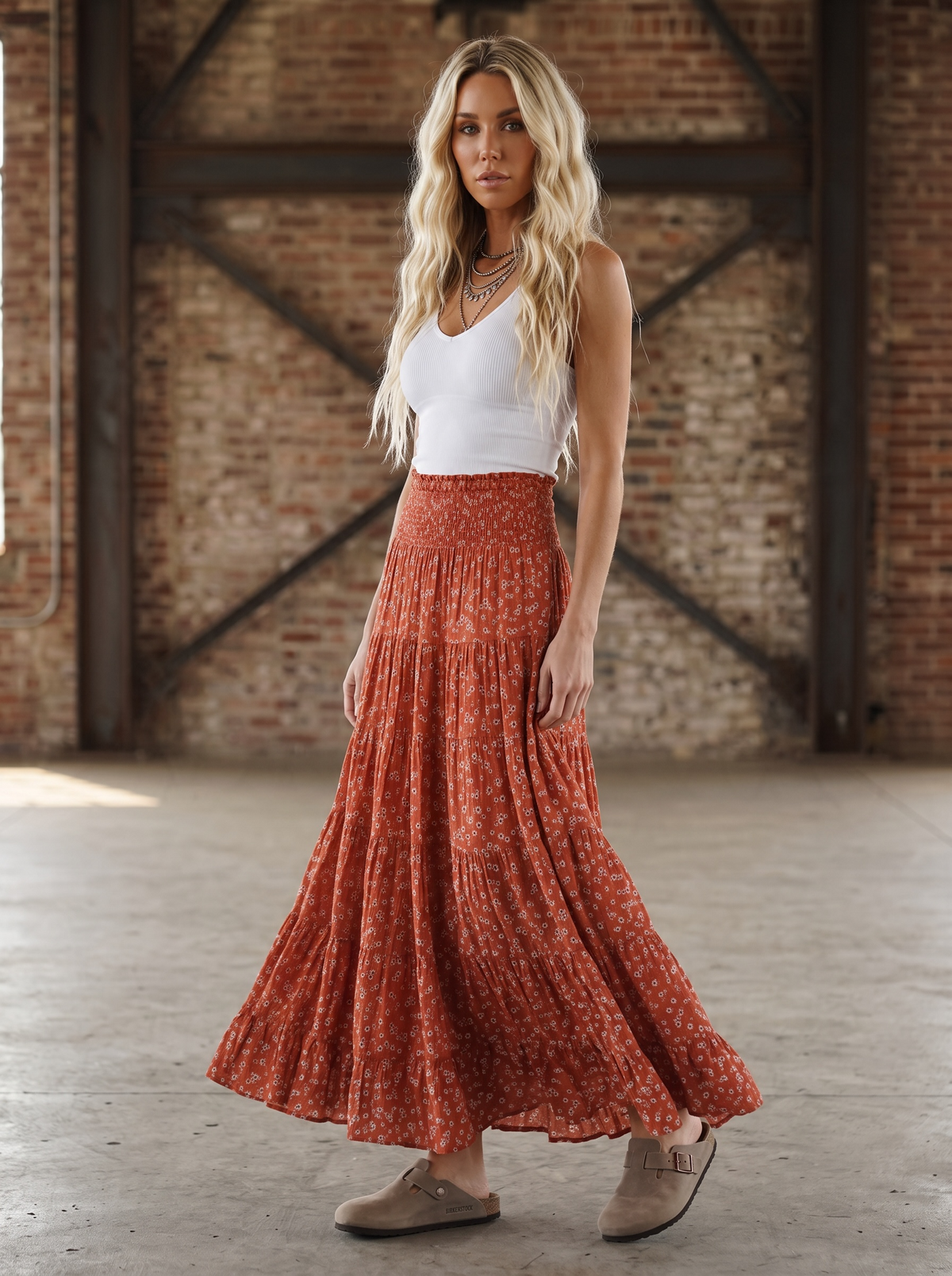 Angie Floral Maxi Skirt