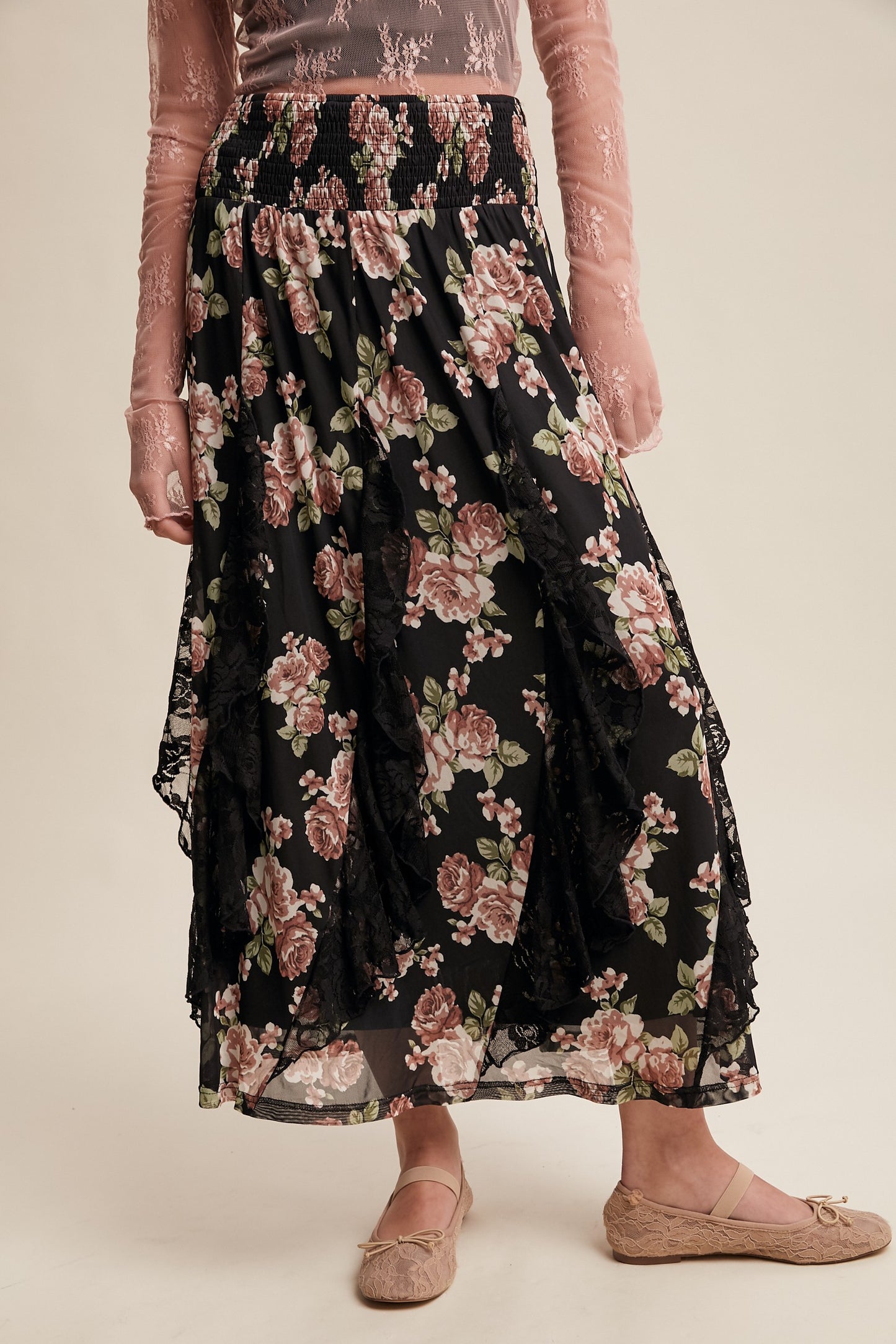 Listicle Floral Maxi Skirt