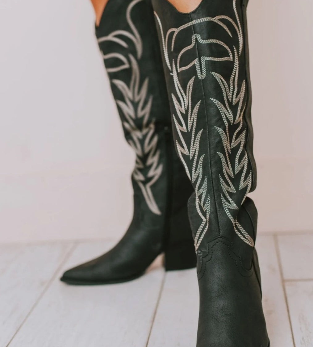 Tall Embroidered Cowgirl Boots