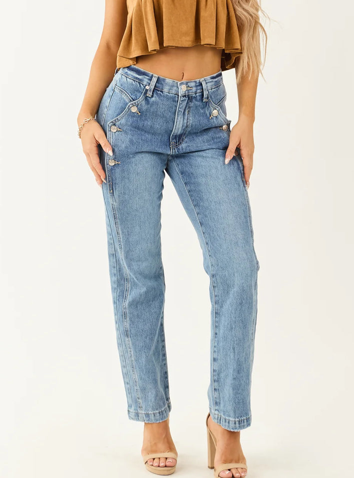 Saige Tummy Control Straight Leg Jeans