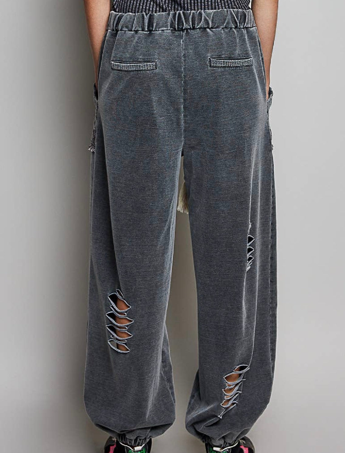 POL French Terry Distressed Jogger
