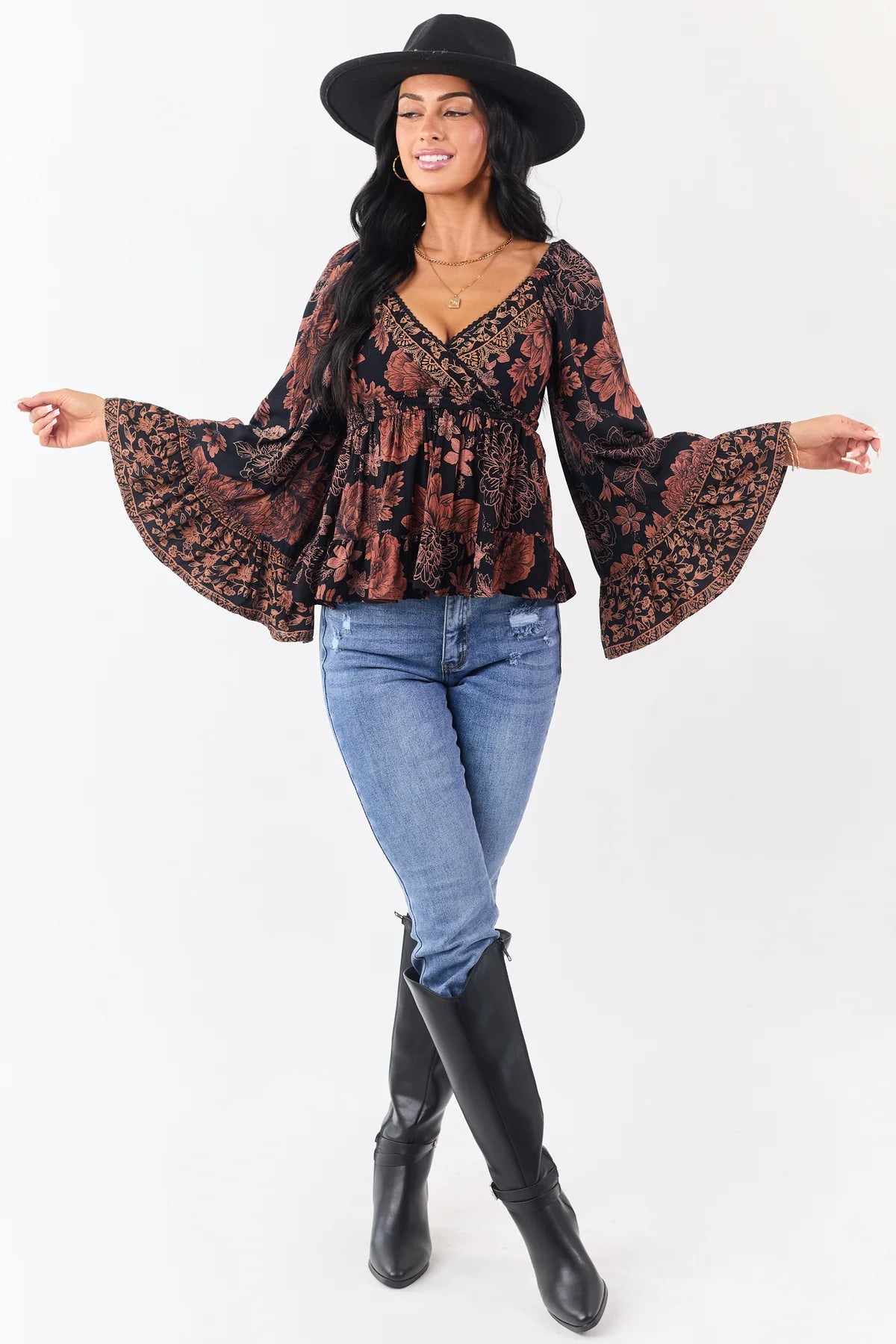 Angie Gypsy Floral Top