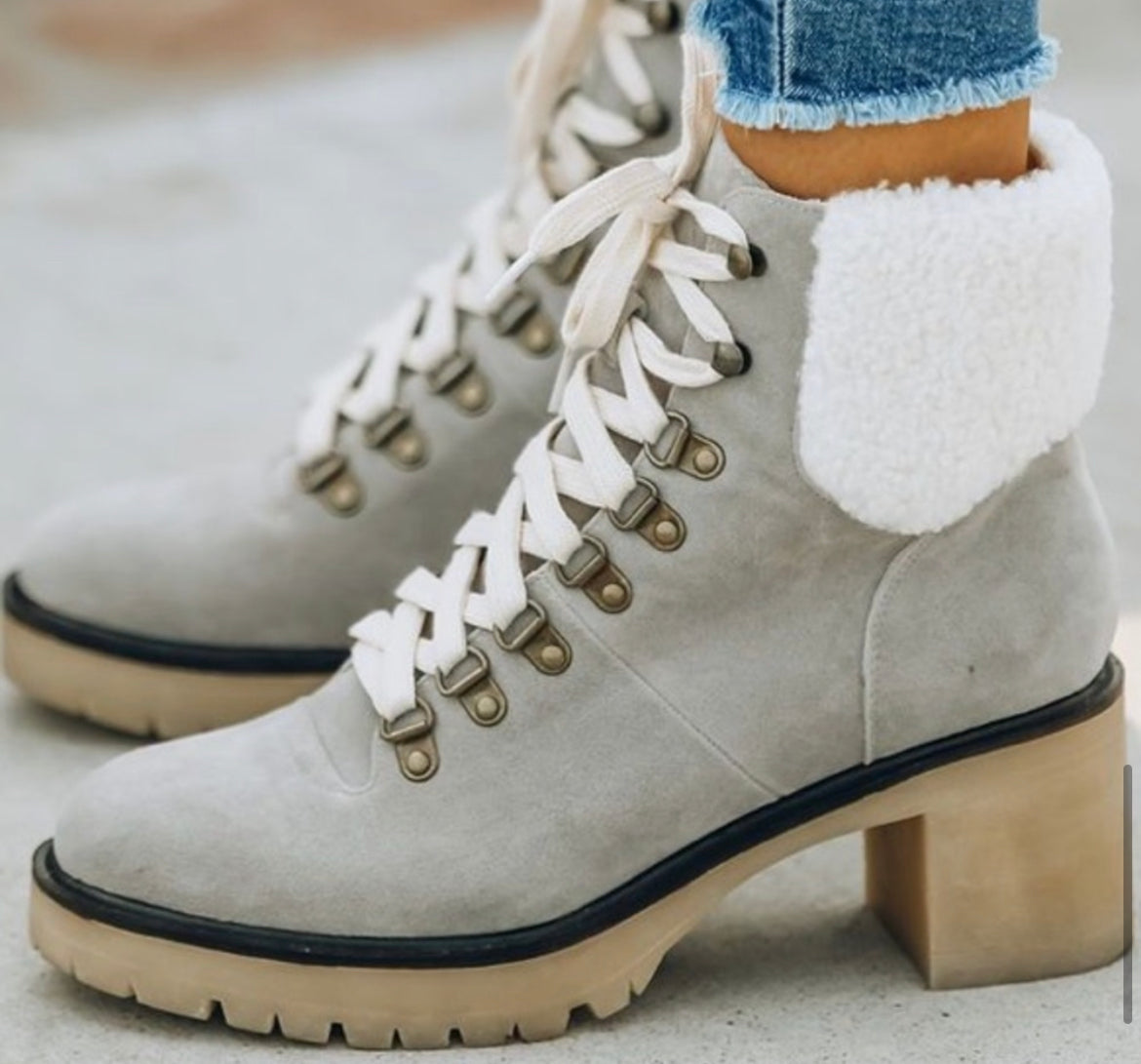 Oasis Society Lace Up Sherpa Boots