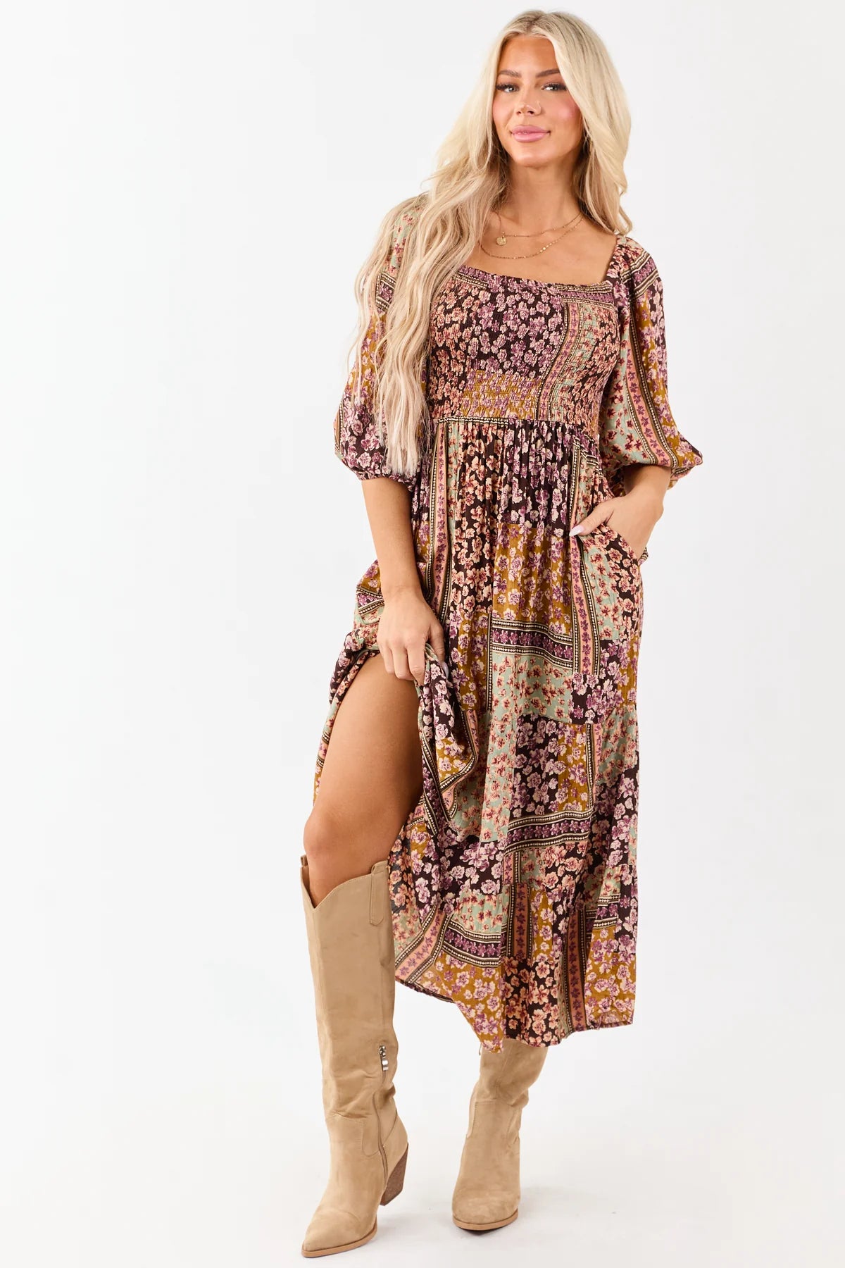 Angie Floral Maxi Dress