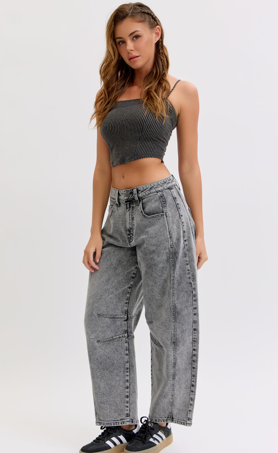 Cello Grey Barrel Jeans