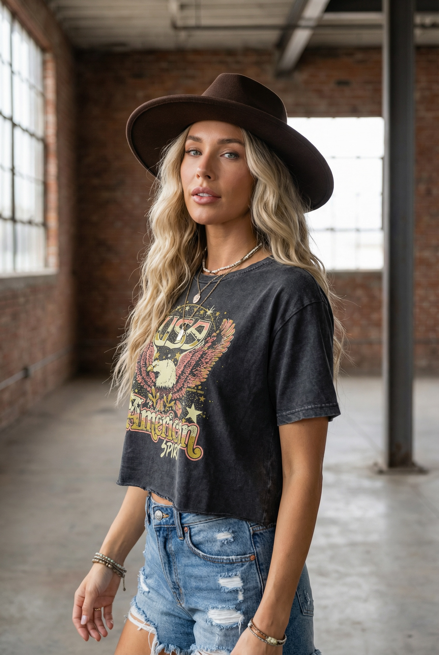 American Spirit Cropped Tee