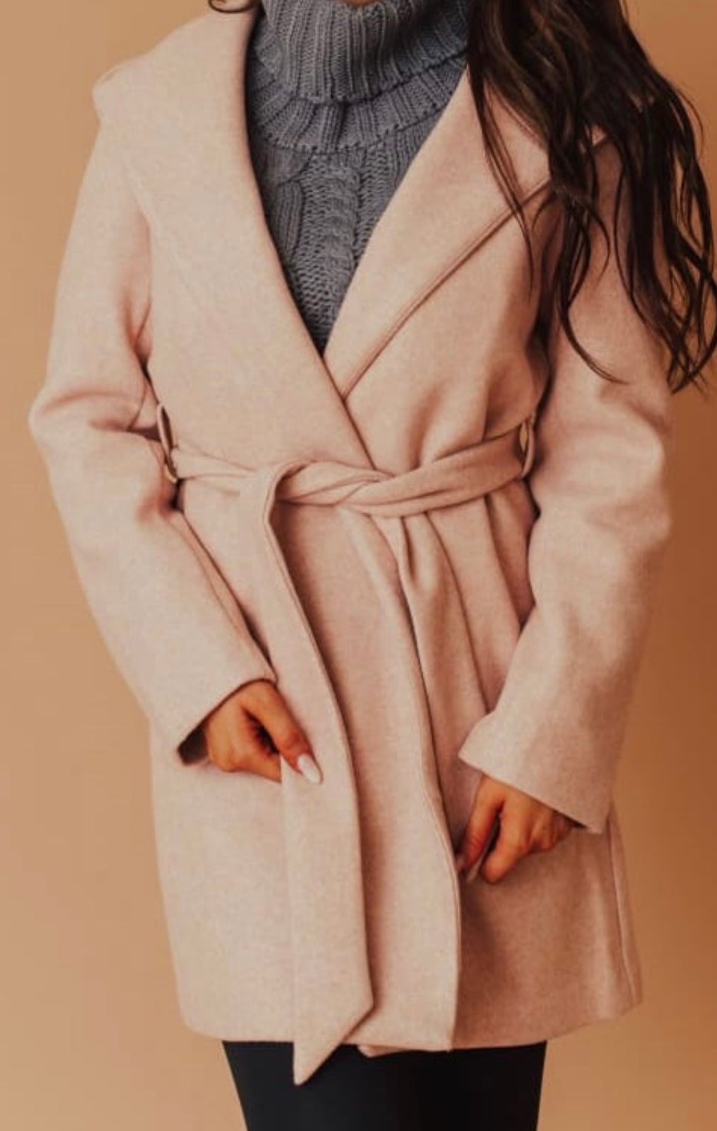 JQ Fleece Belted Hoodie Coat