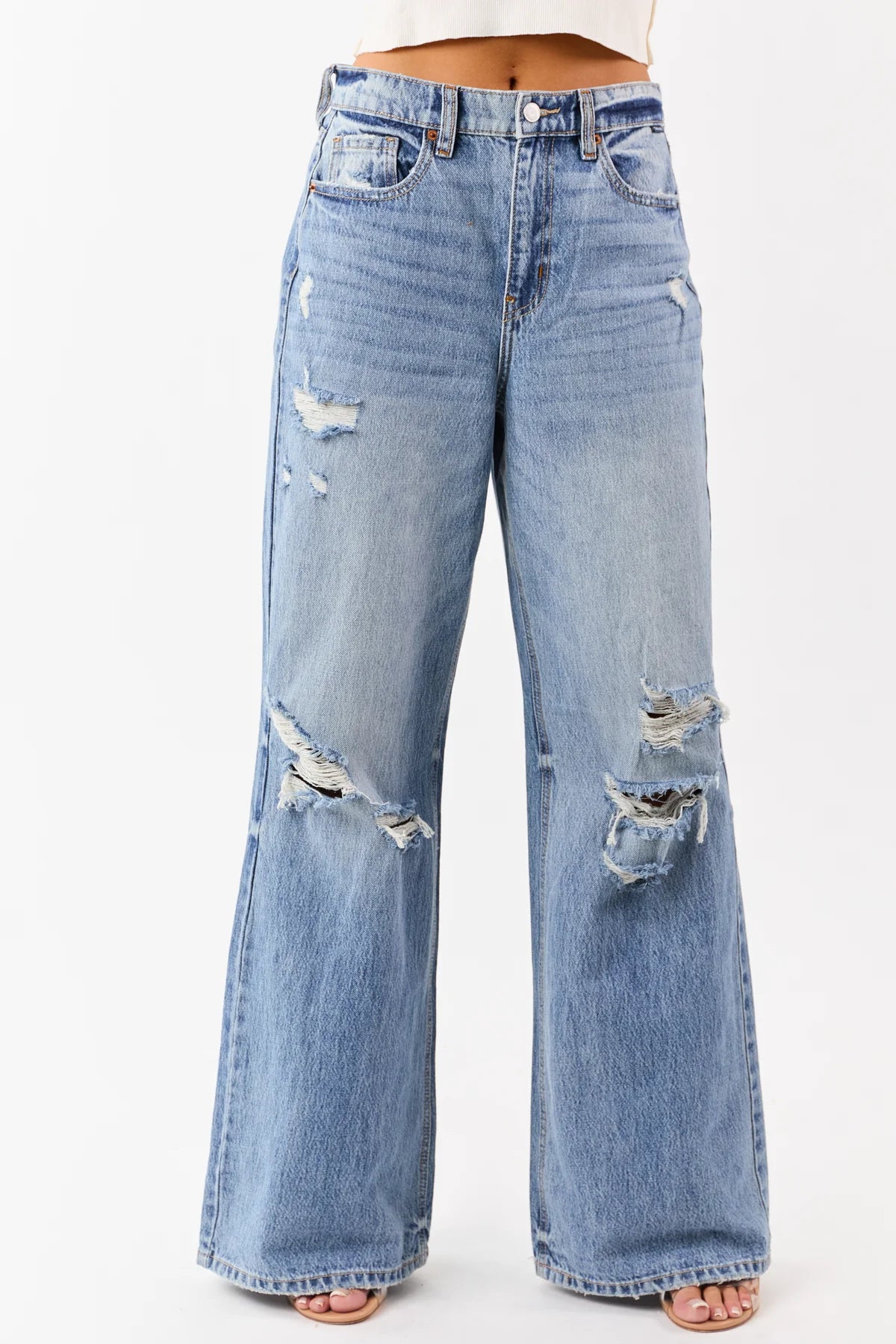 Cello High Rise Wide Leg Jeans