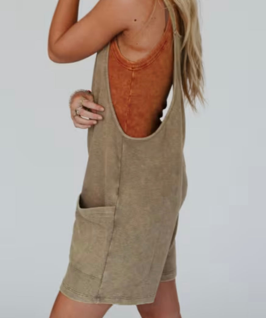 Slouchy Pocket Front Romper