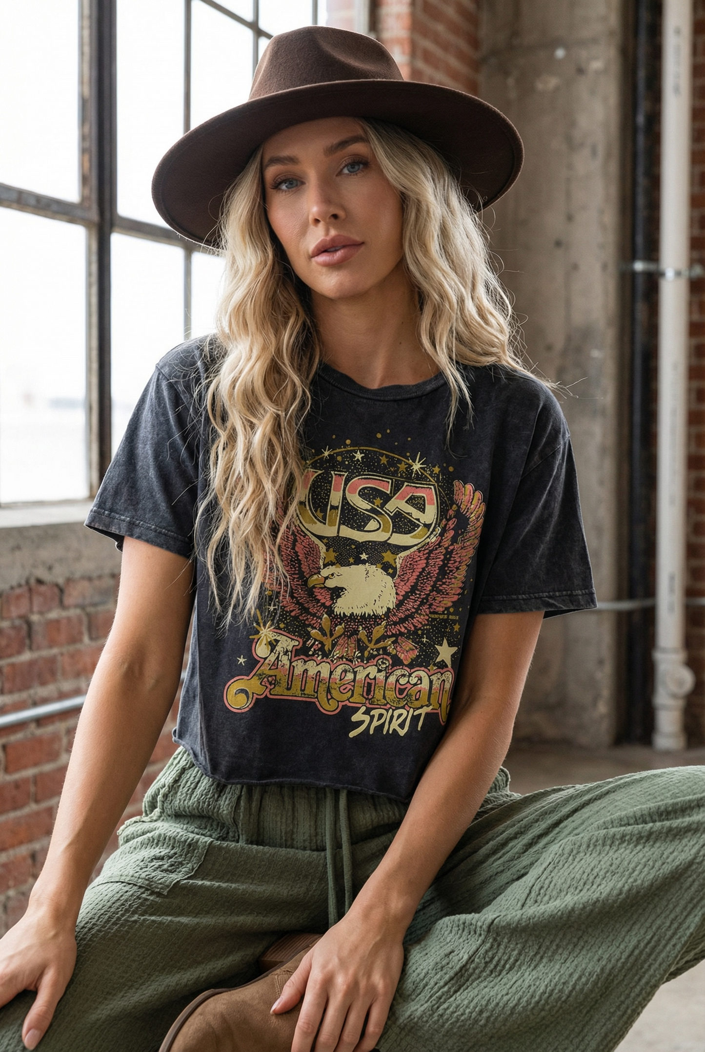 American Spirit Cropped Tee