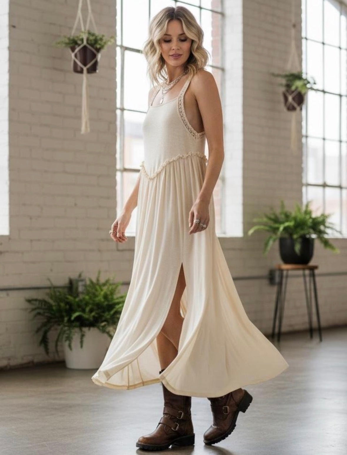 POL Slit Maxi Dress