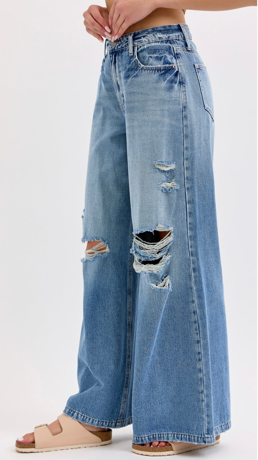 Cello High Rise Wide Leg Jeans