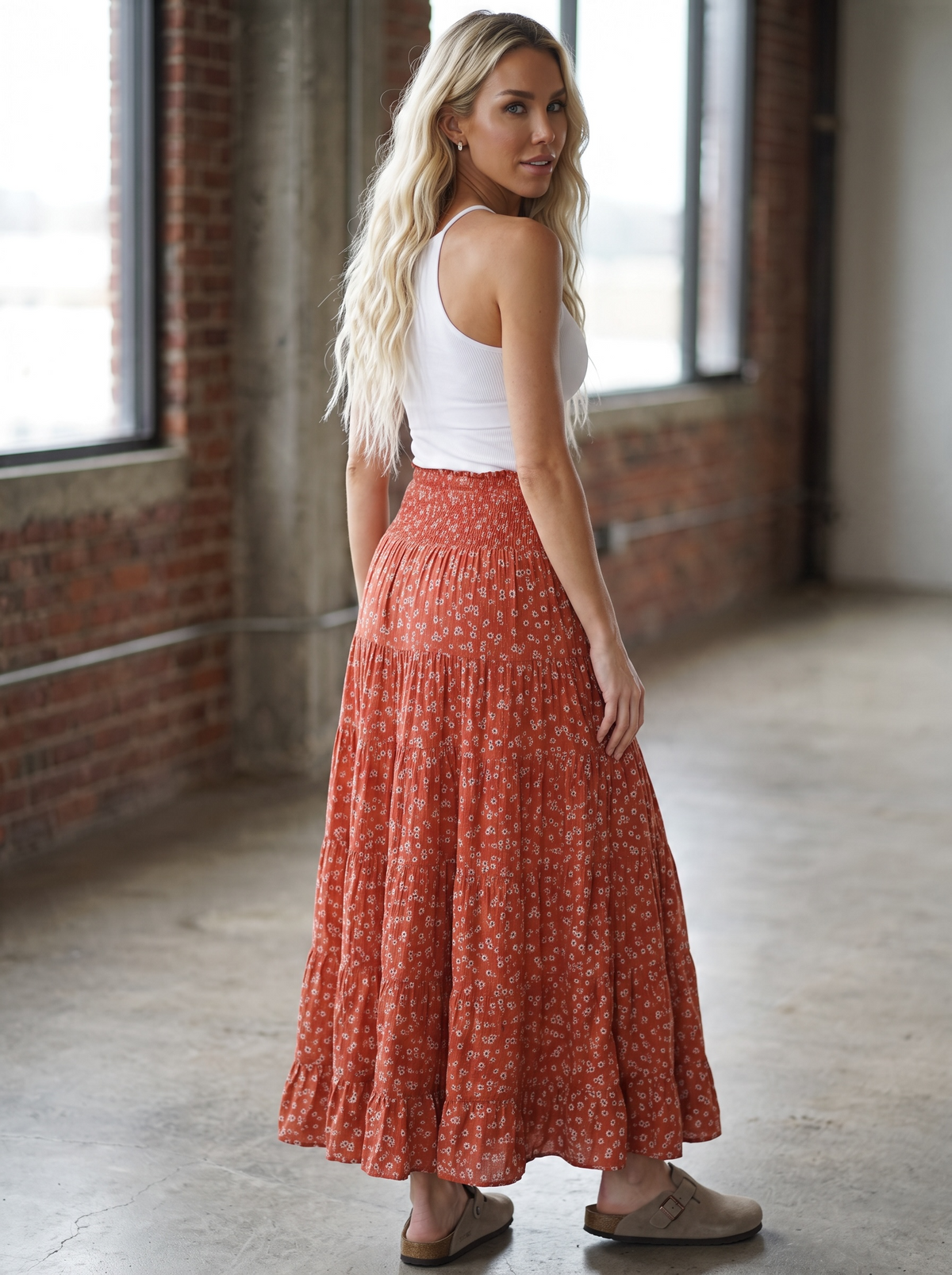 Angie Floral Maxi Skirt