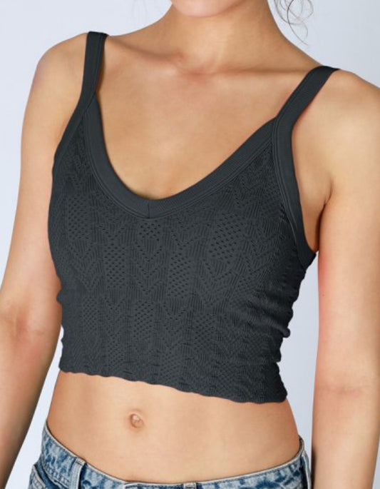 Nikibiki V-Neck Lave Textured Top