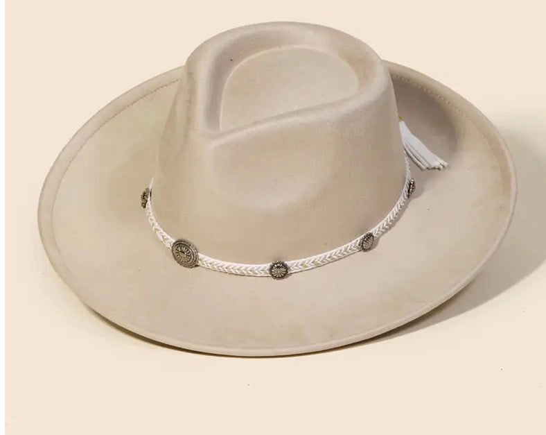 Concho Braided Tassel Hat