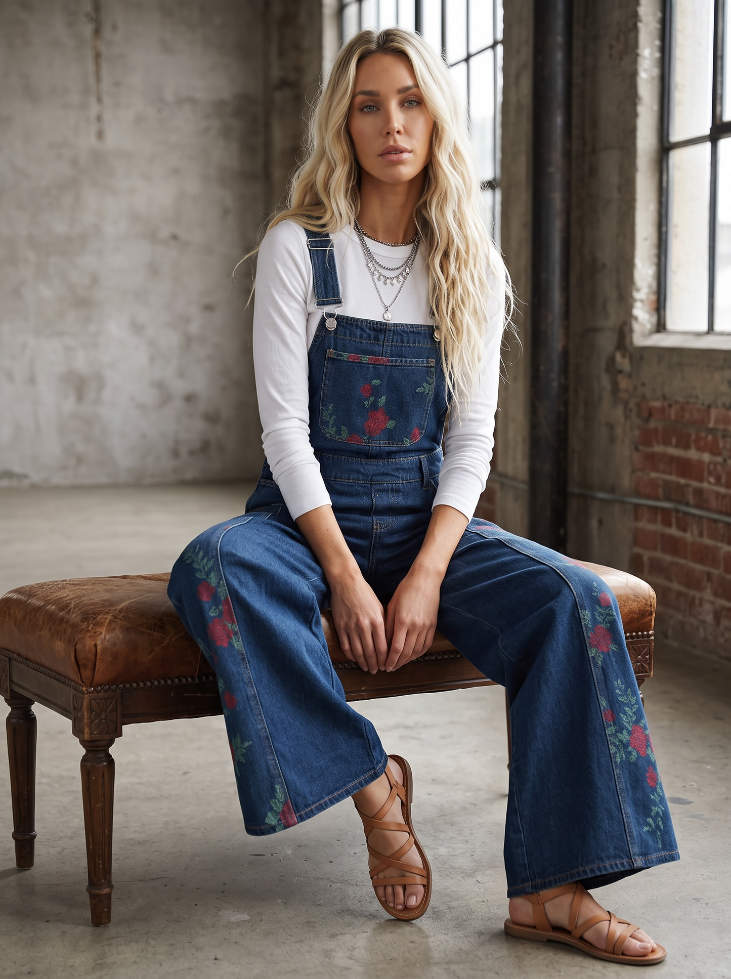 Eesome Rose Print Overalls