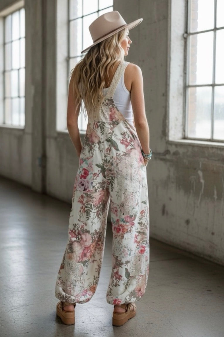 POL Floral Overalls