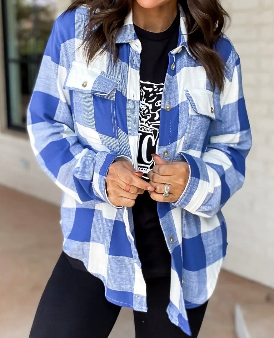 Lightweight Plaid Button Down Top