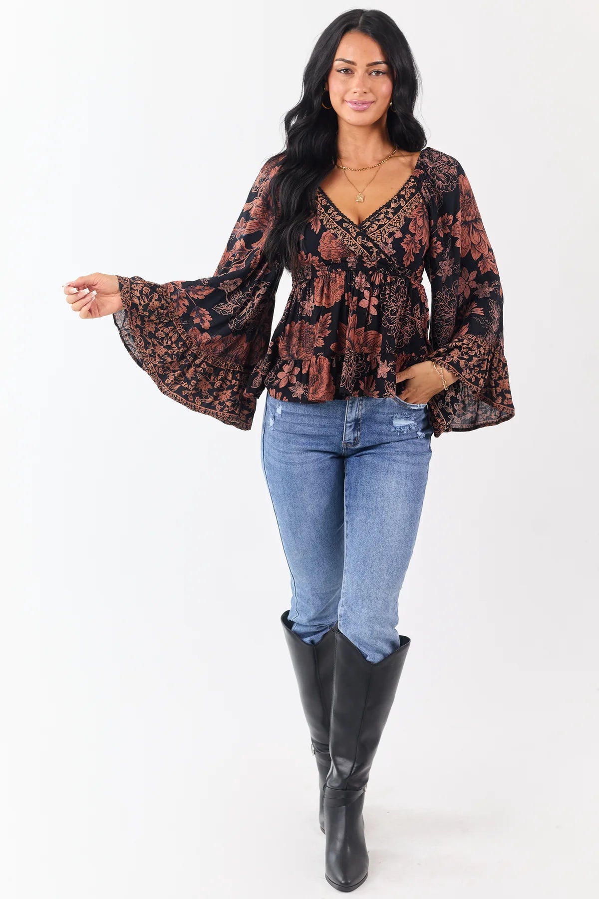 Angie Gypsy Floral Top