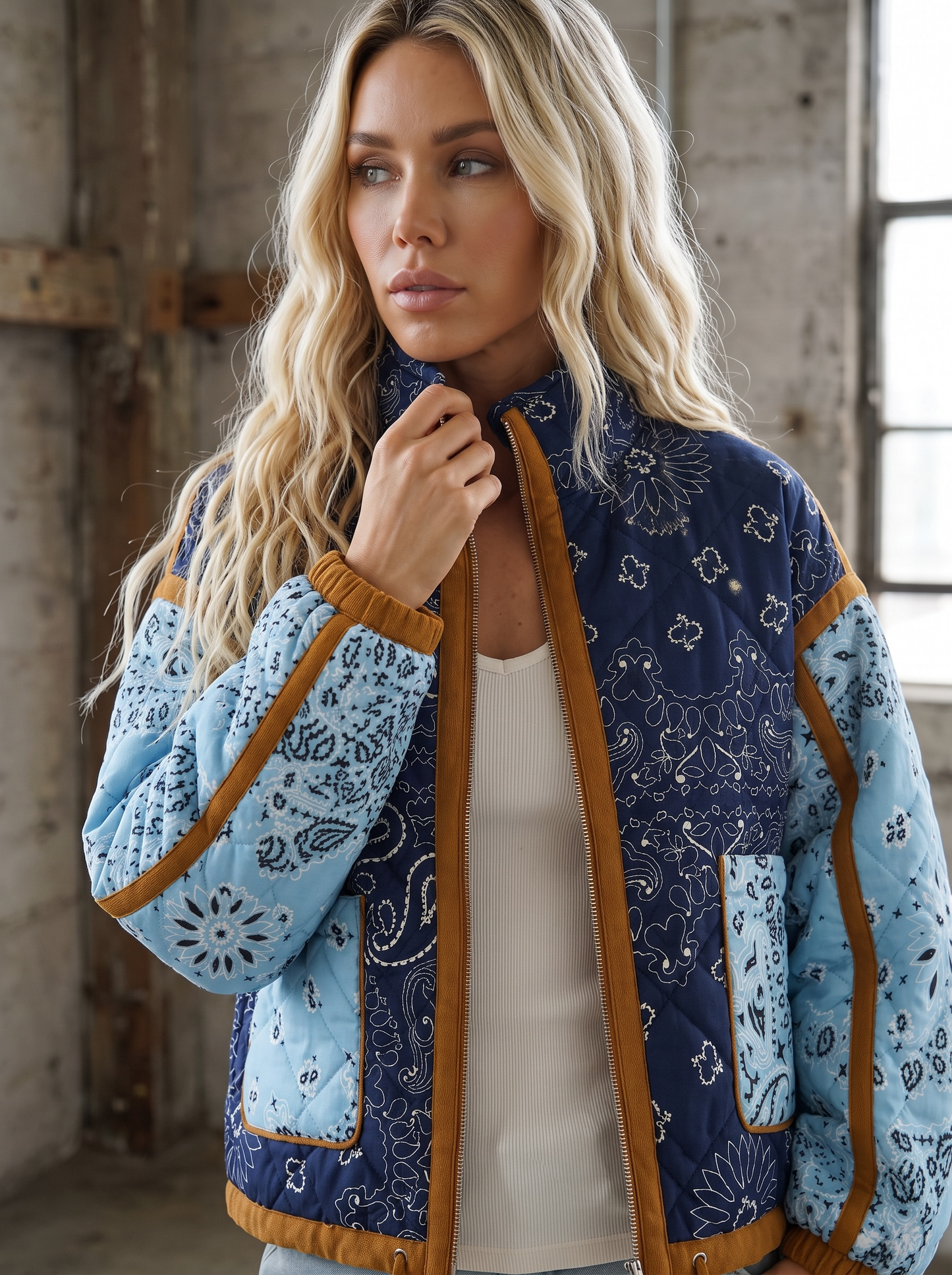 PREORDER - Patchwork Bandana Quilted Jacket