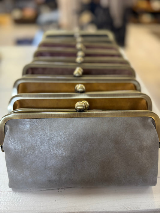 Karen Kiss Lock Clutch Bag