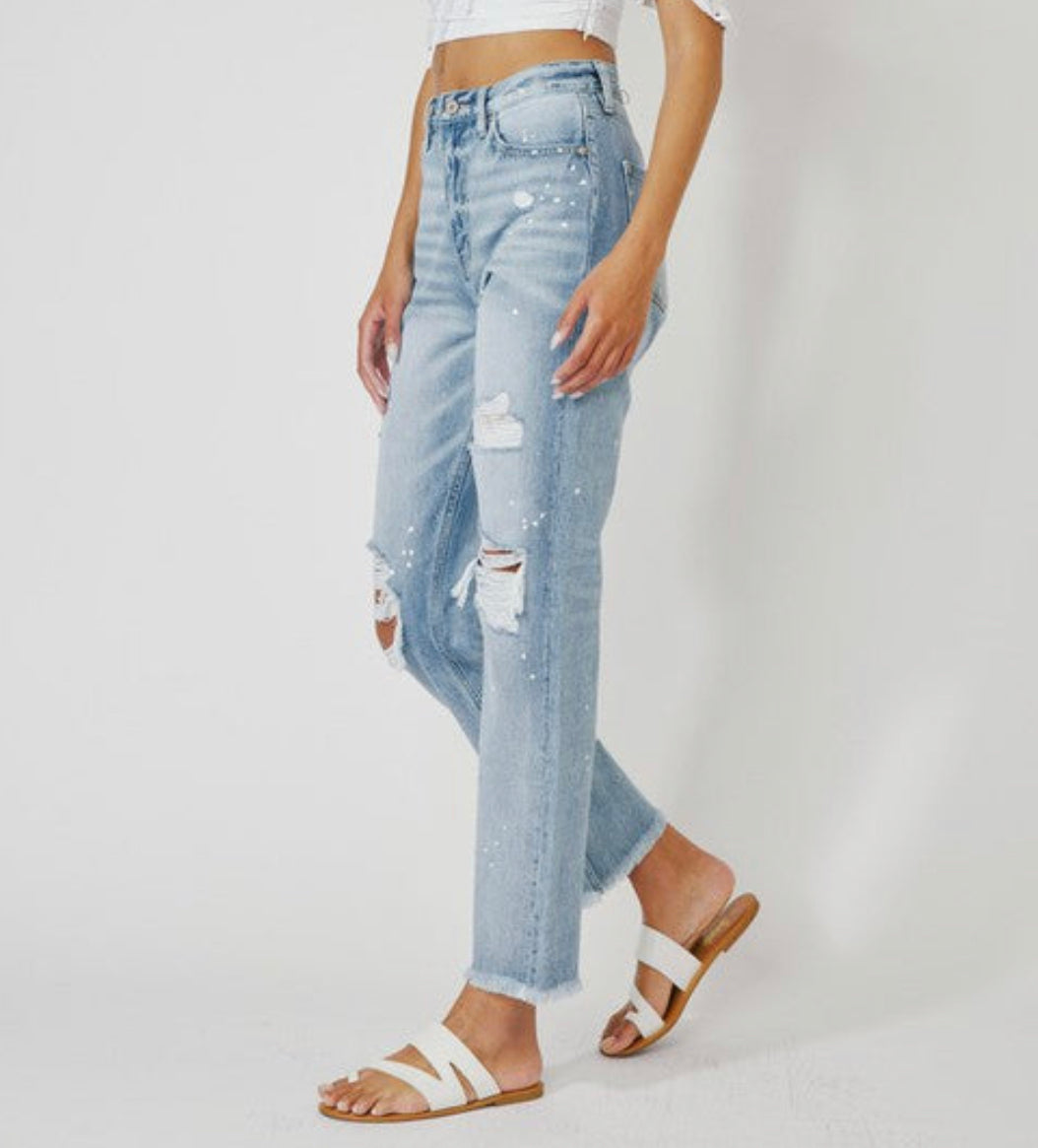 High Rise Slim Straight Jeans