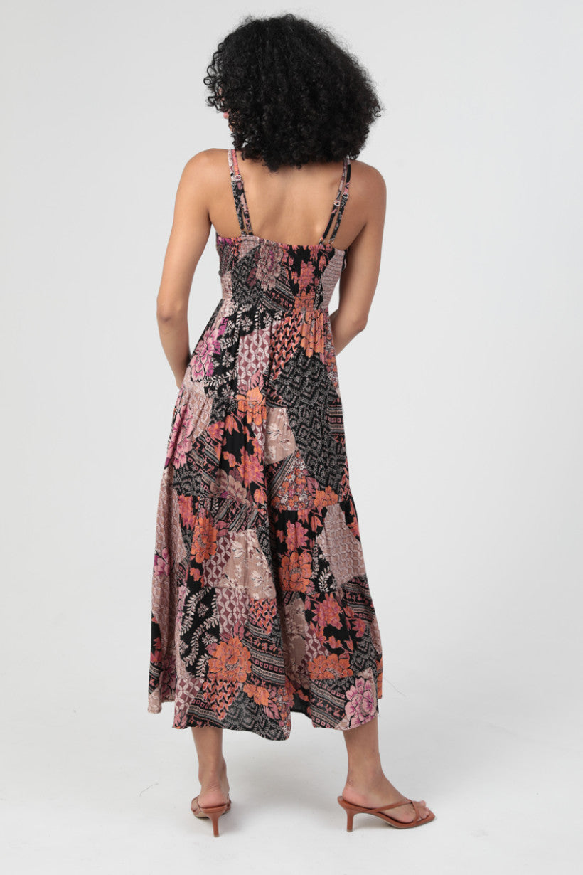 Angie Patchwork Print Dress