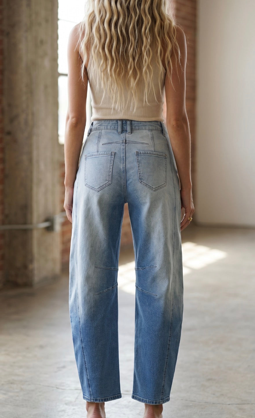 Washed Barrel Jeans