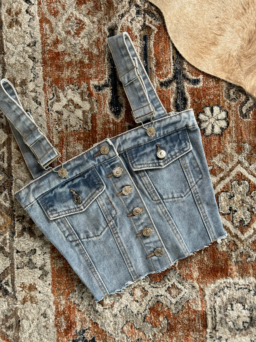 Cropped Denim Tank