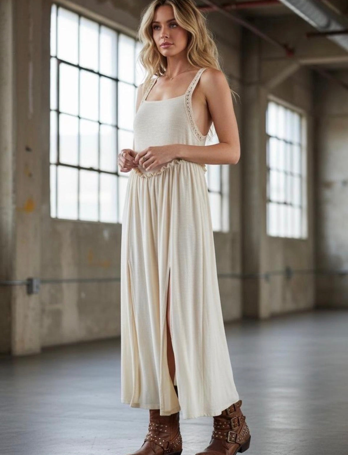 POL Slit Maxi Dress