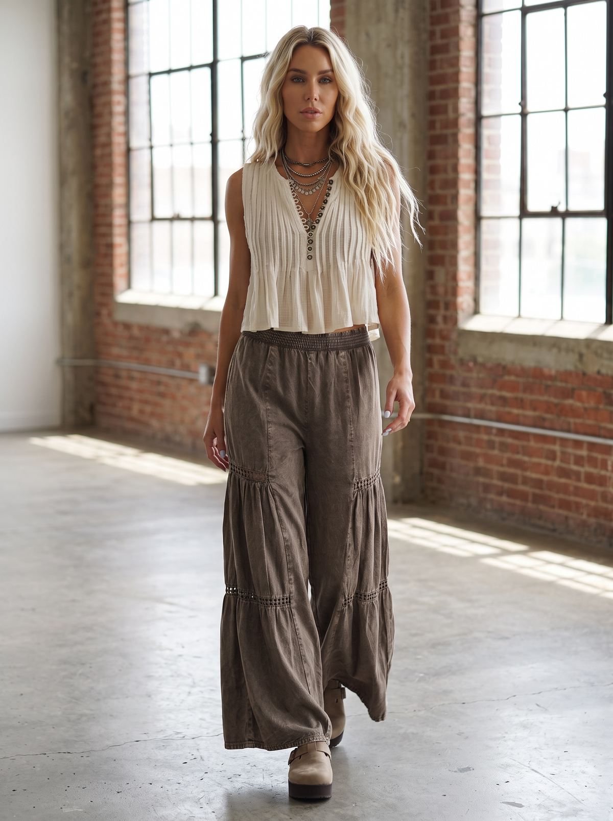 Angie Washed Wide Leg Pants