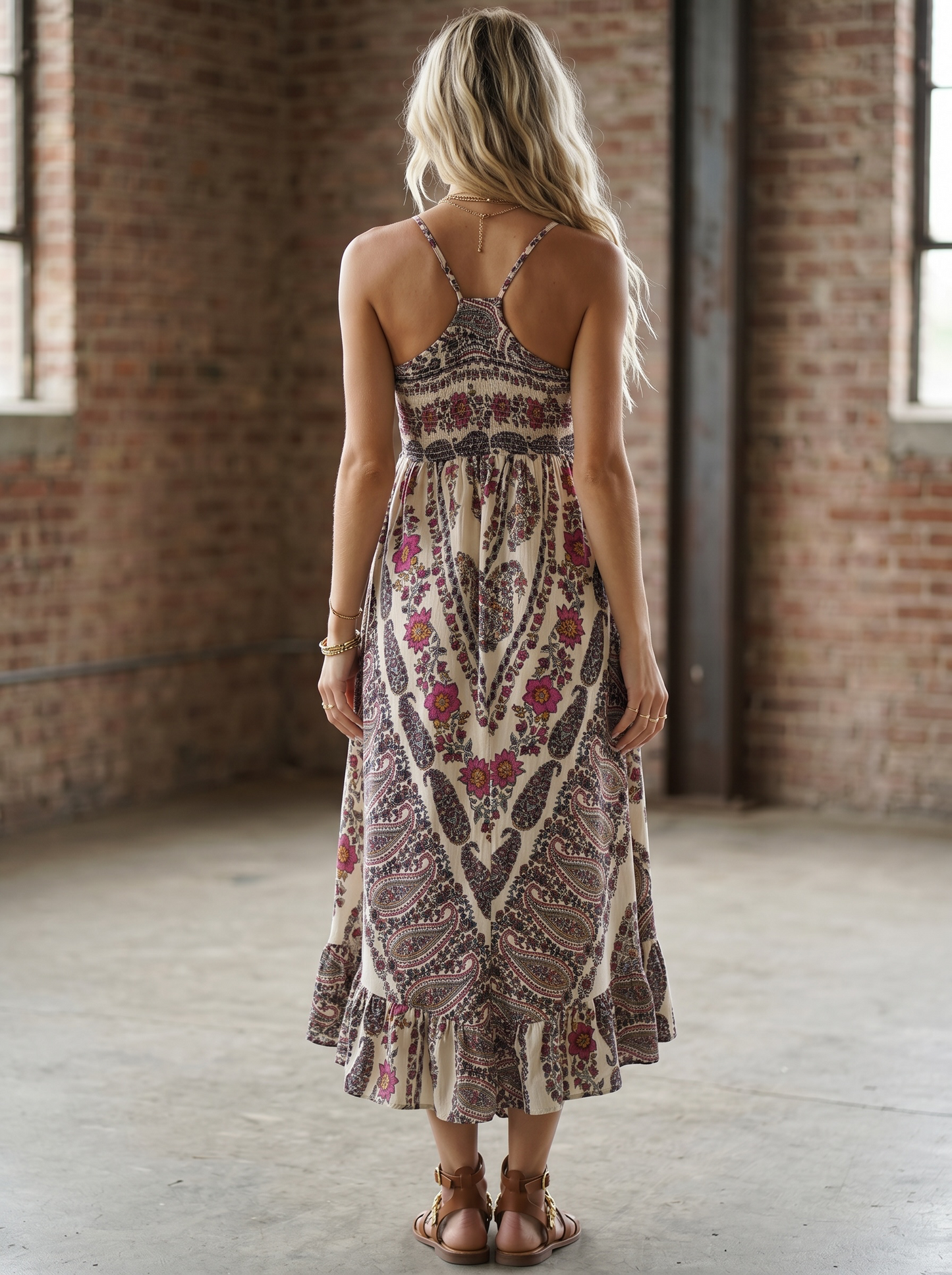 Angie Smocked Print Dress