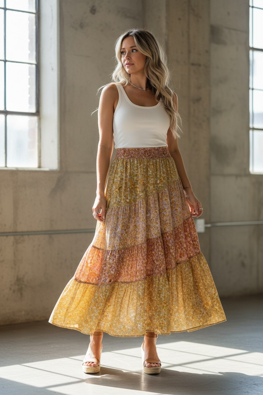 Angie Boho Maxi Skirt