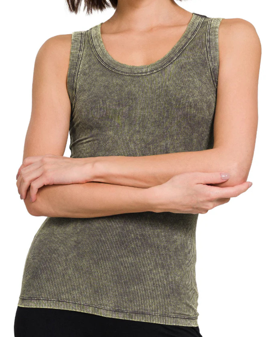 Ribbed Patch Back Tank