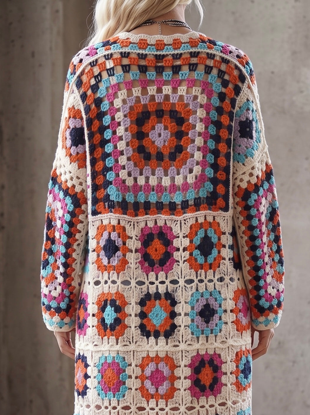 PREORDER - POL Granny Tile Crochet Cardigan