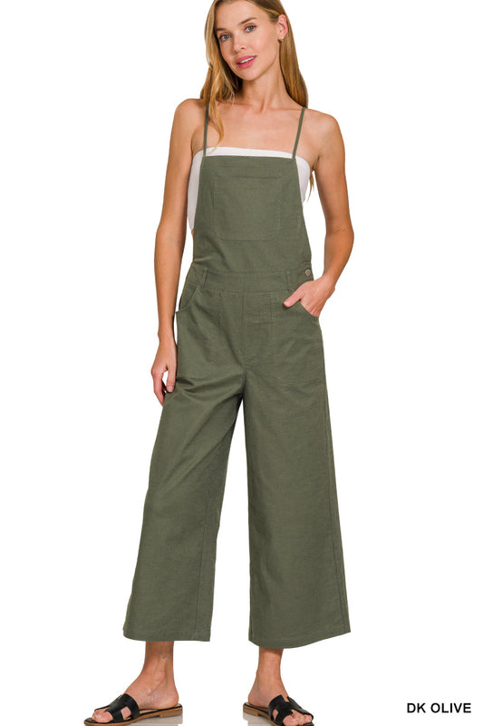 Tie Back Cropped Overalls