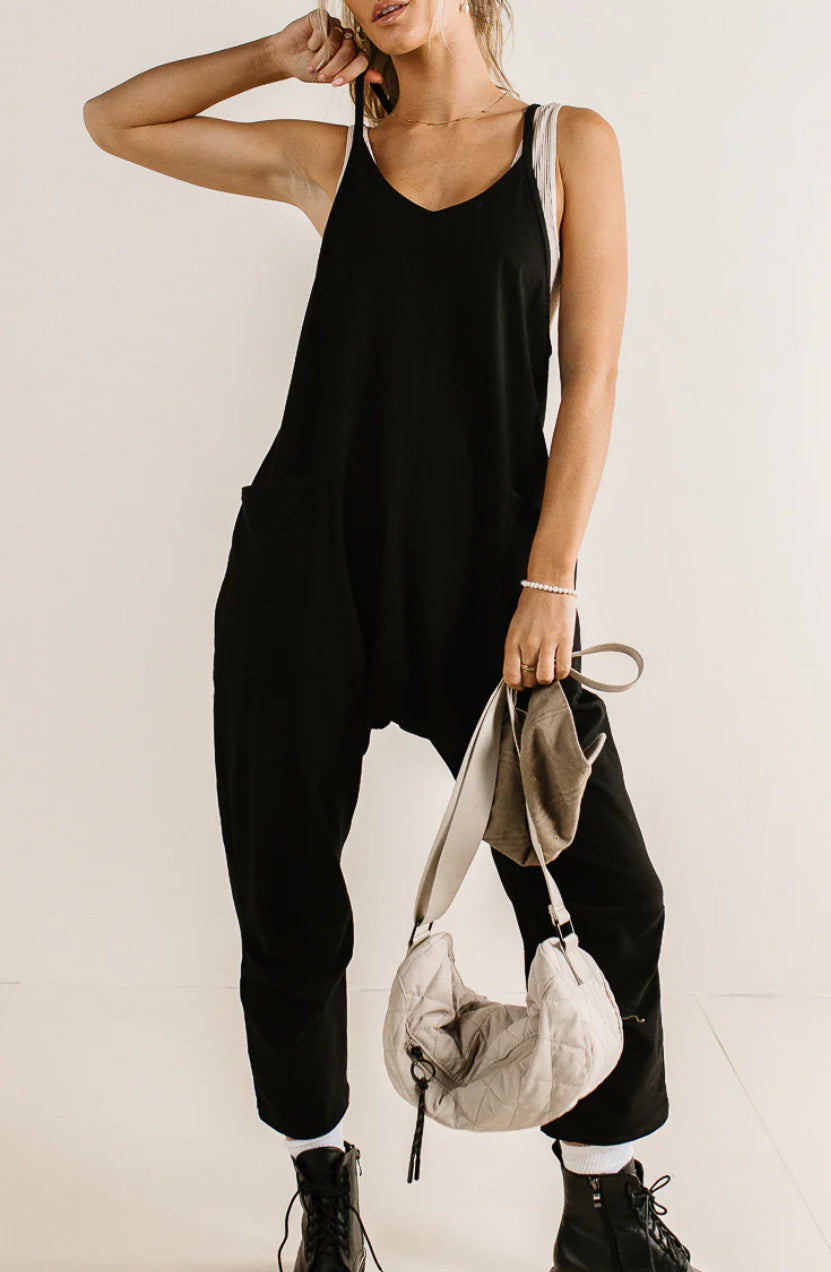 Black Sleeveless Harem Jumpsuit