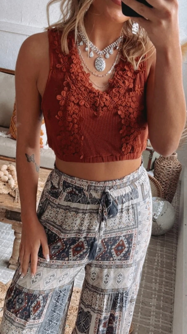 POL Floral Crop Top