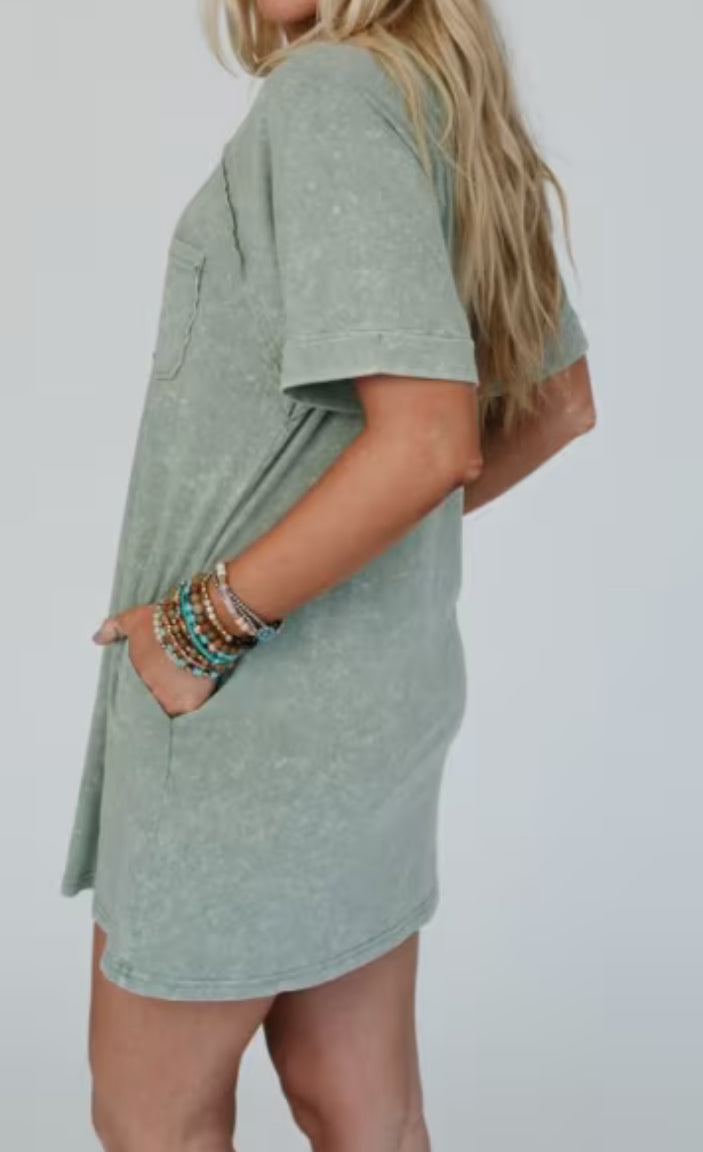 Very J Washed Tee Dress