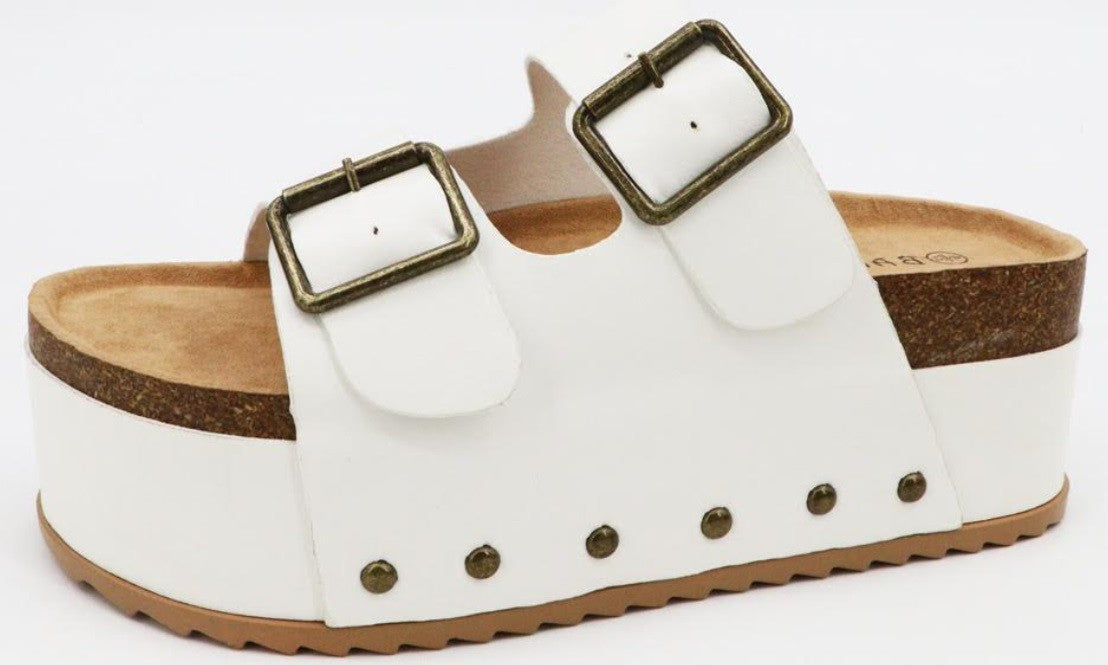 Platform Double Buckle Sandals