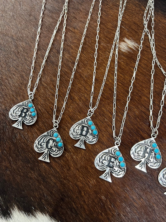 Western Spade Turquoise Necklace