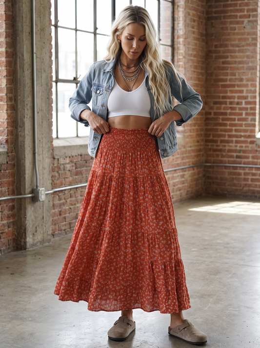 Angie Floral Maxi Skirt