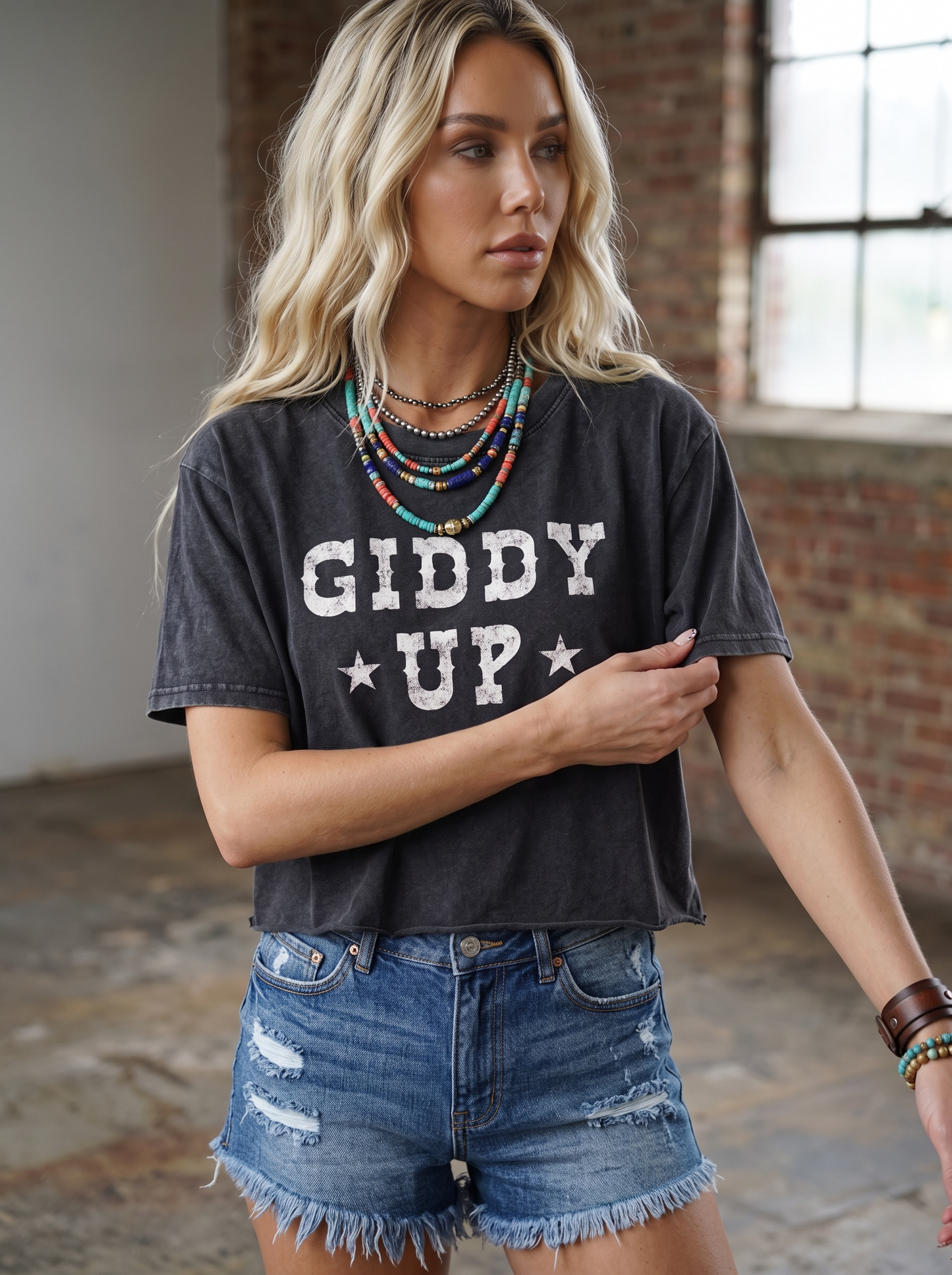 Giddy Up Graphic Crop Tee