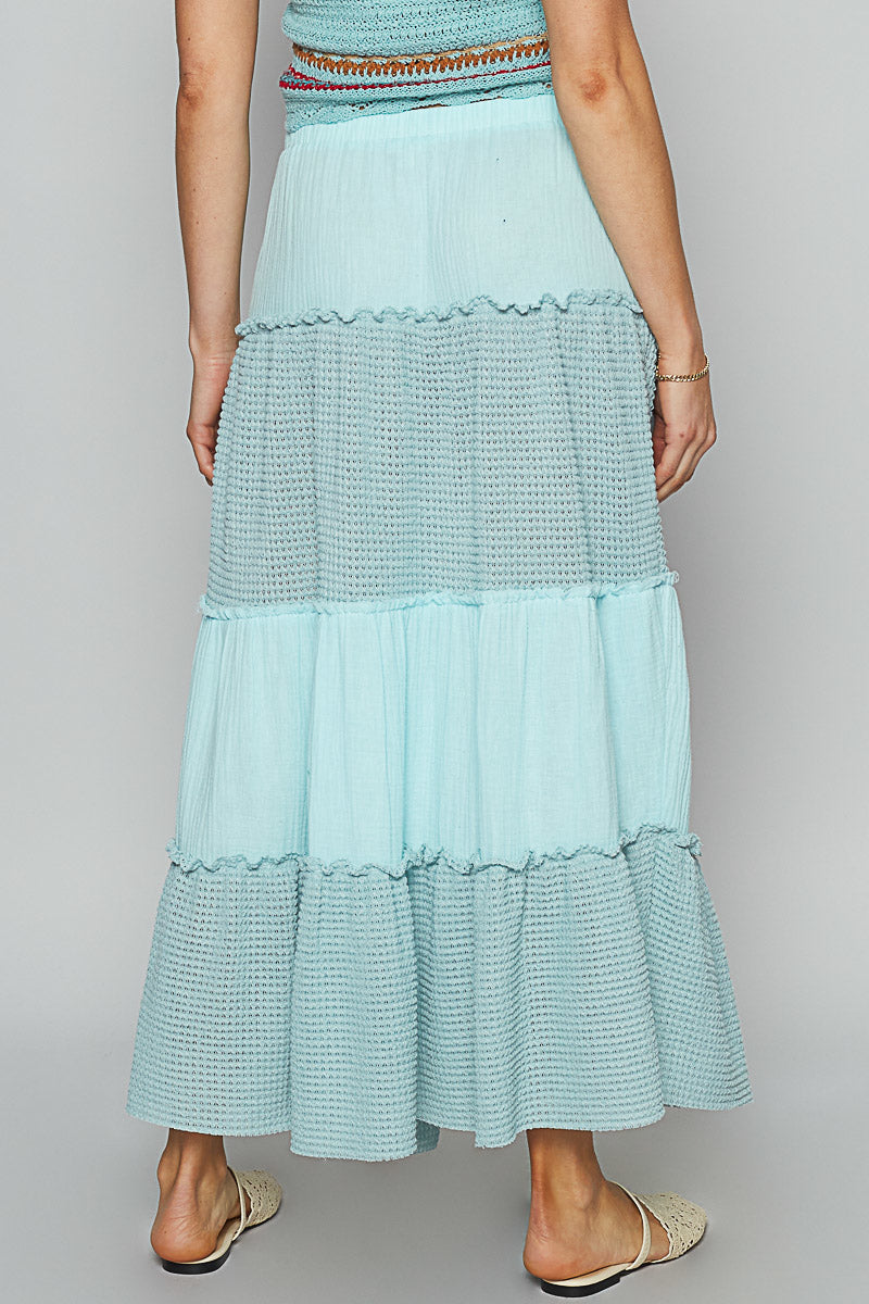 POL Waffle Knit Maxi Skirt