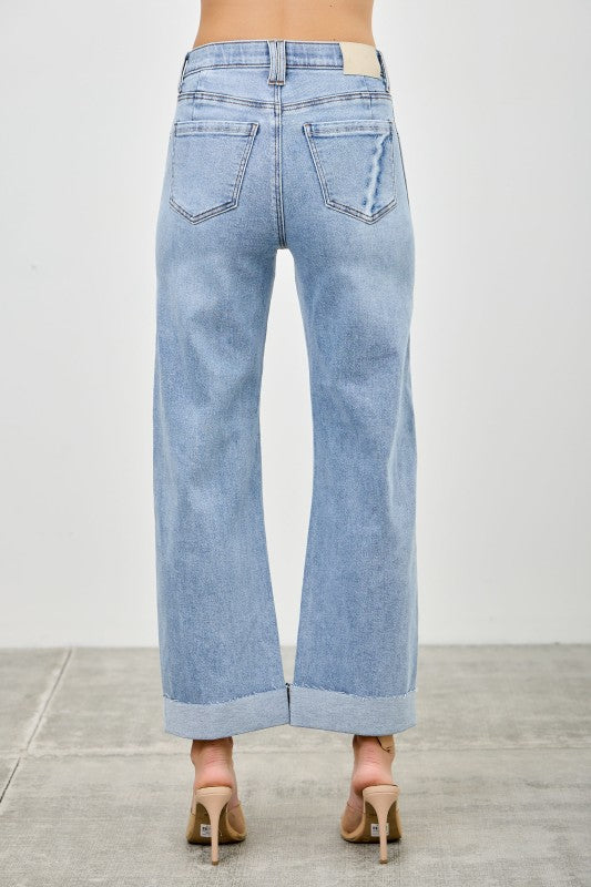 Saige High Rise Cuff Jeans